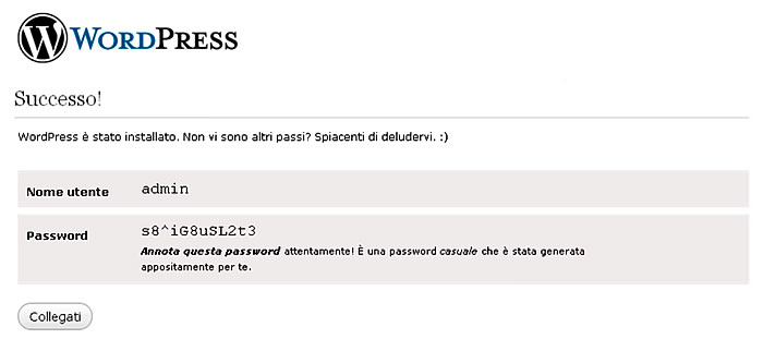 generazione password worpress