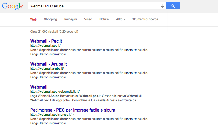 serp web mail pec aruba